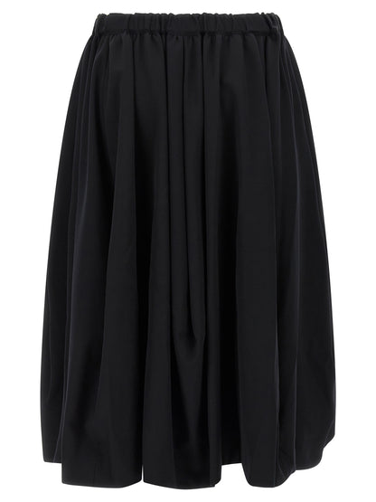Comme des Garçons Black Wool Mini Skirt with Pleats