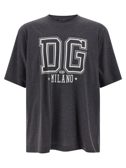 Dolce & Gabbana Gray Cotton T-Shirt