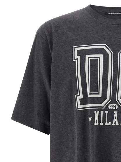 Dolce & Gabbana Gray Cotton T-Shirt