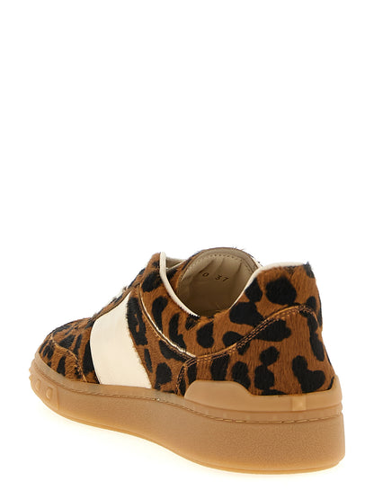 Valentino Garavani Brown Leopard Calfskin Low Top Sneakers