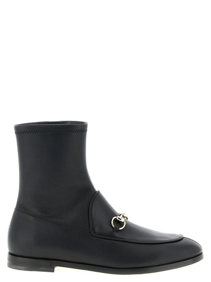Gucci Jordaan Black Lamb Leather Ankle Boots