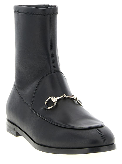 Gucci Jordaan Black Lamb Leather Ankle Boots