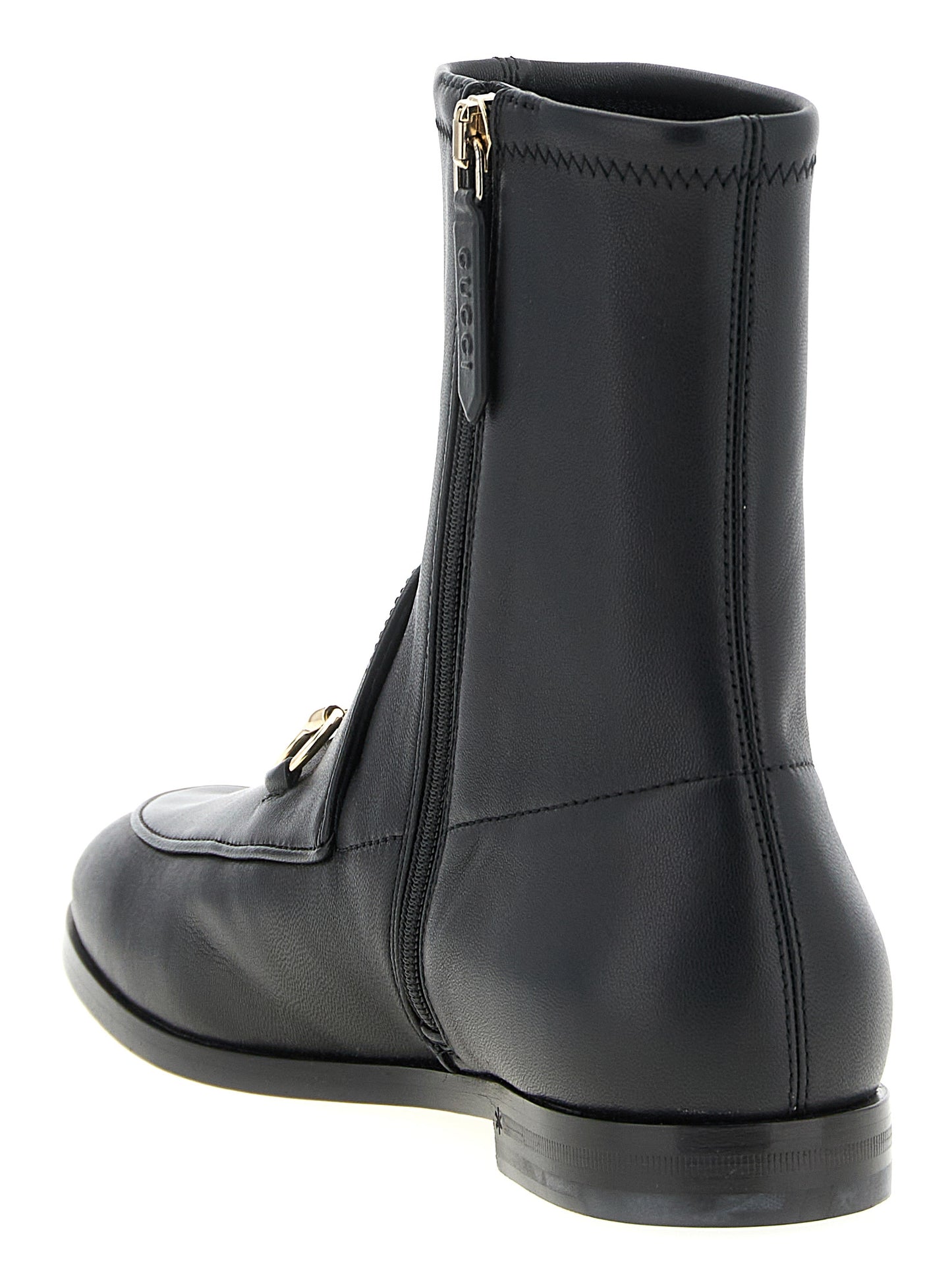 Gucci Jordaan Black Lamb Leather Ankle Boots
