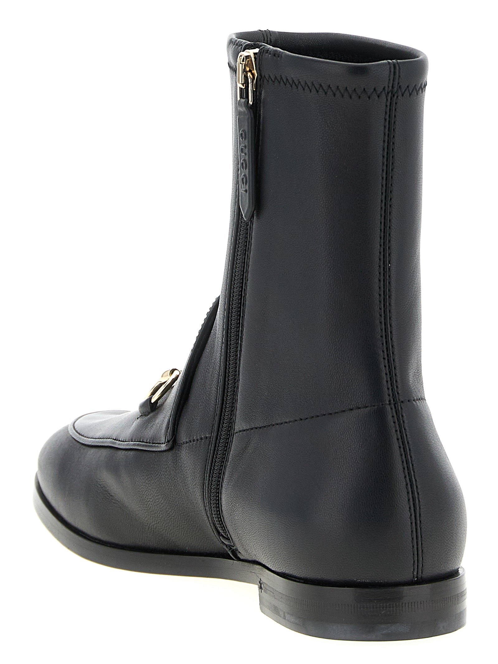 Gucci Jordaan Black Lamb Leather Ankle Boots