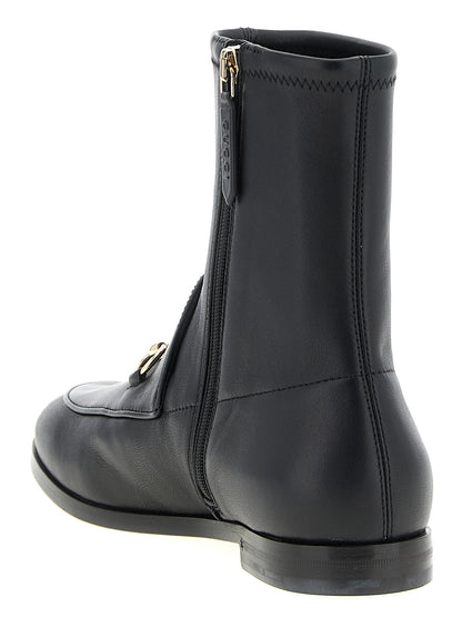 Gucci Jordaan Black Lamb Leather Ankle Boots