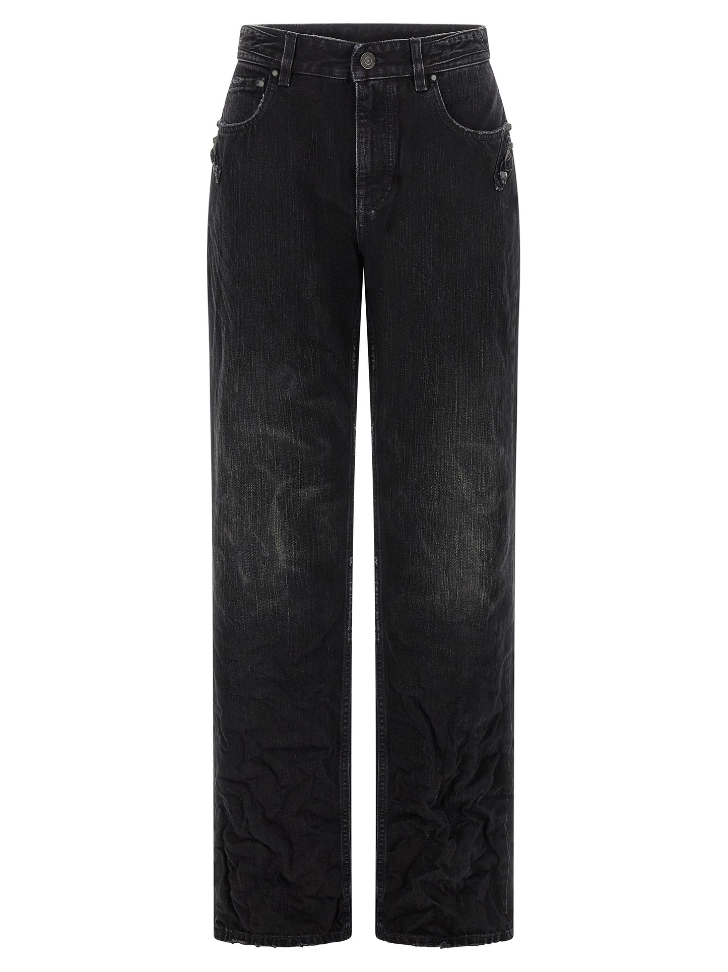 Balenciaga Black Cotton Straight-Leg Jeans - City Model