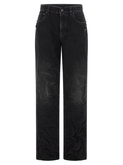 Balenciaga Black Cotton Straight-Leg Jeans - City Model