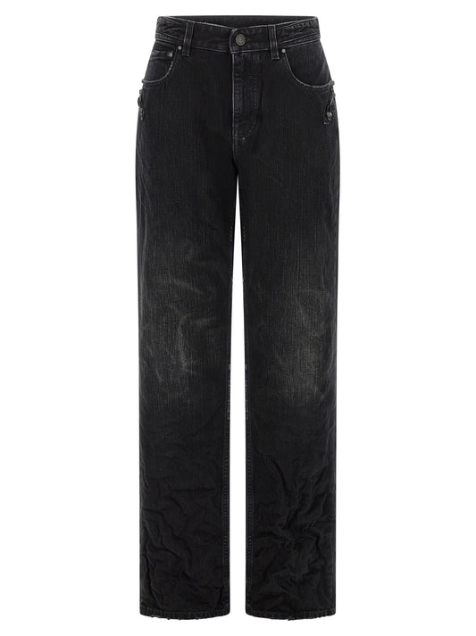 Balenciaga Black Cotton Straight-Leg Jeans - City Model