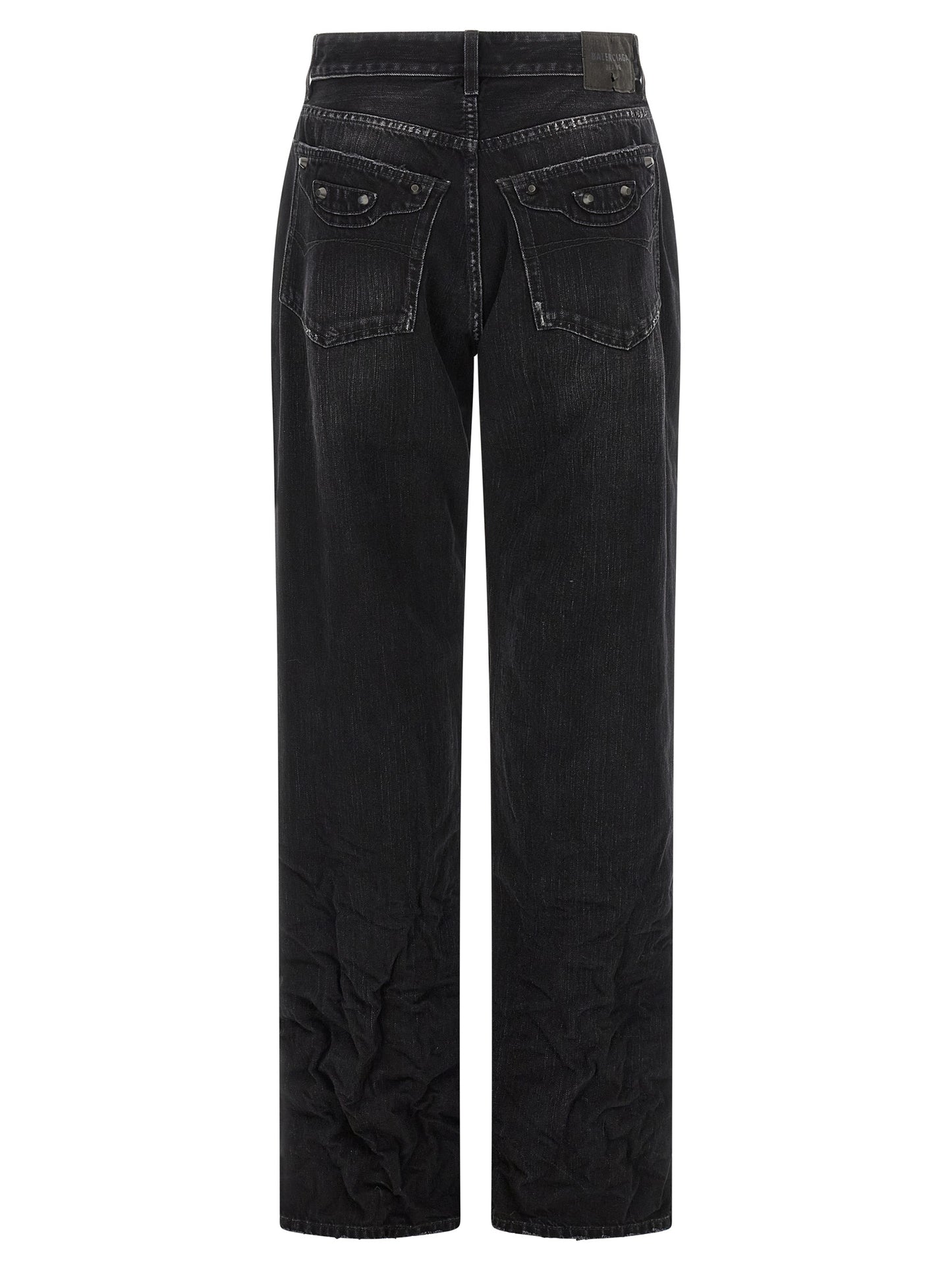 Balenciaga Black Cotton Straight-Leg Jeans - City Model
