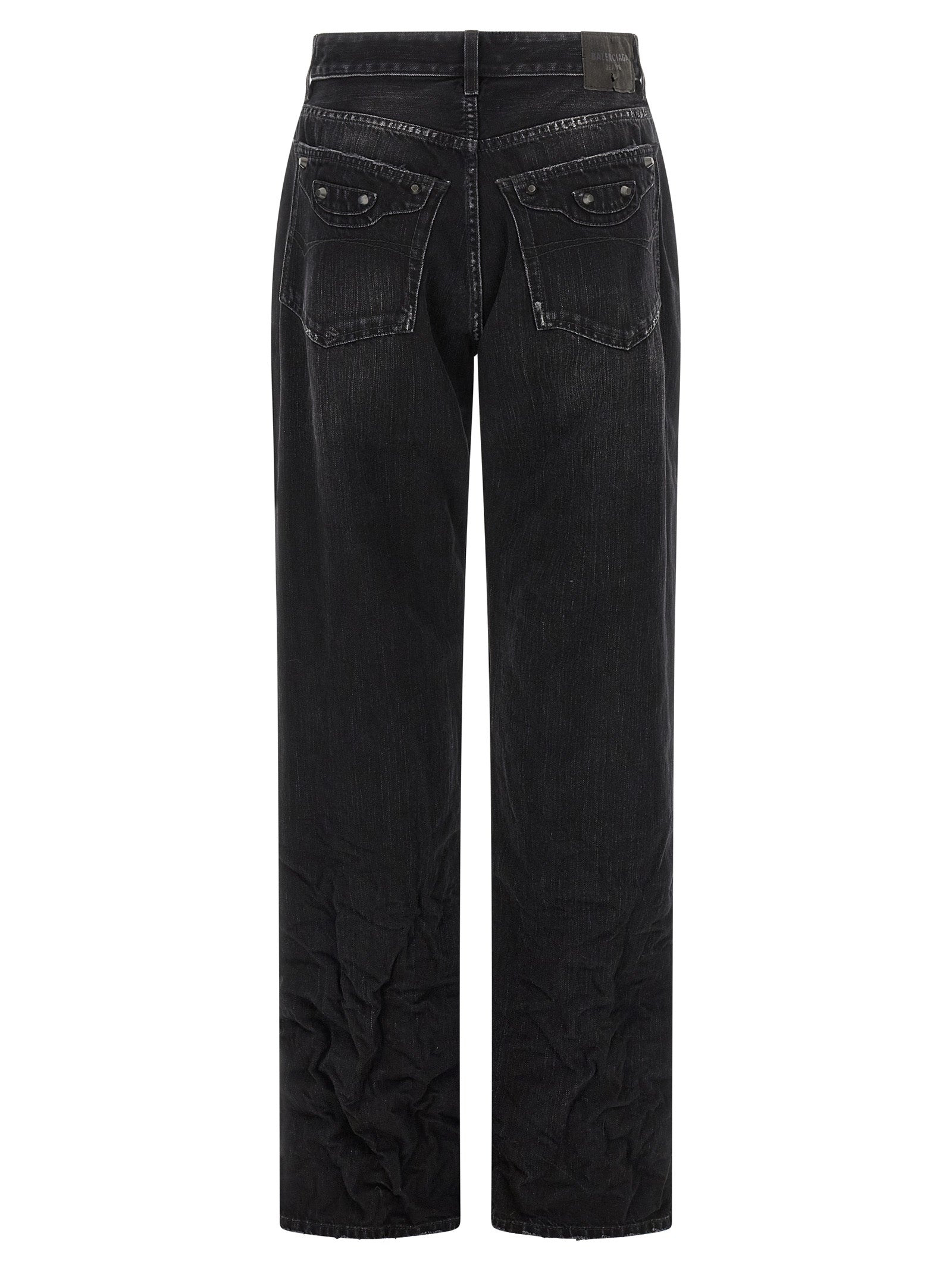 Balenciaga Black Cotton Straight-Leg Jeans - City Model