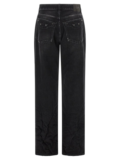 Balenciaga Black Cotton Straight-Leg Jeans - City Model