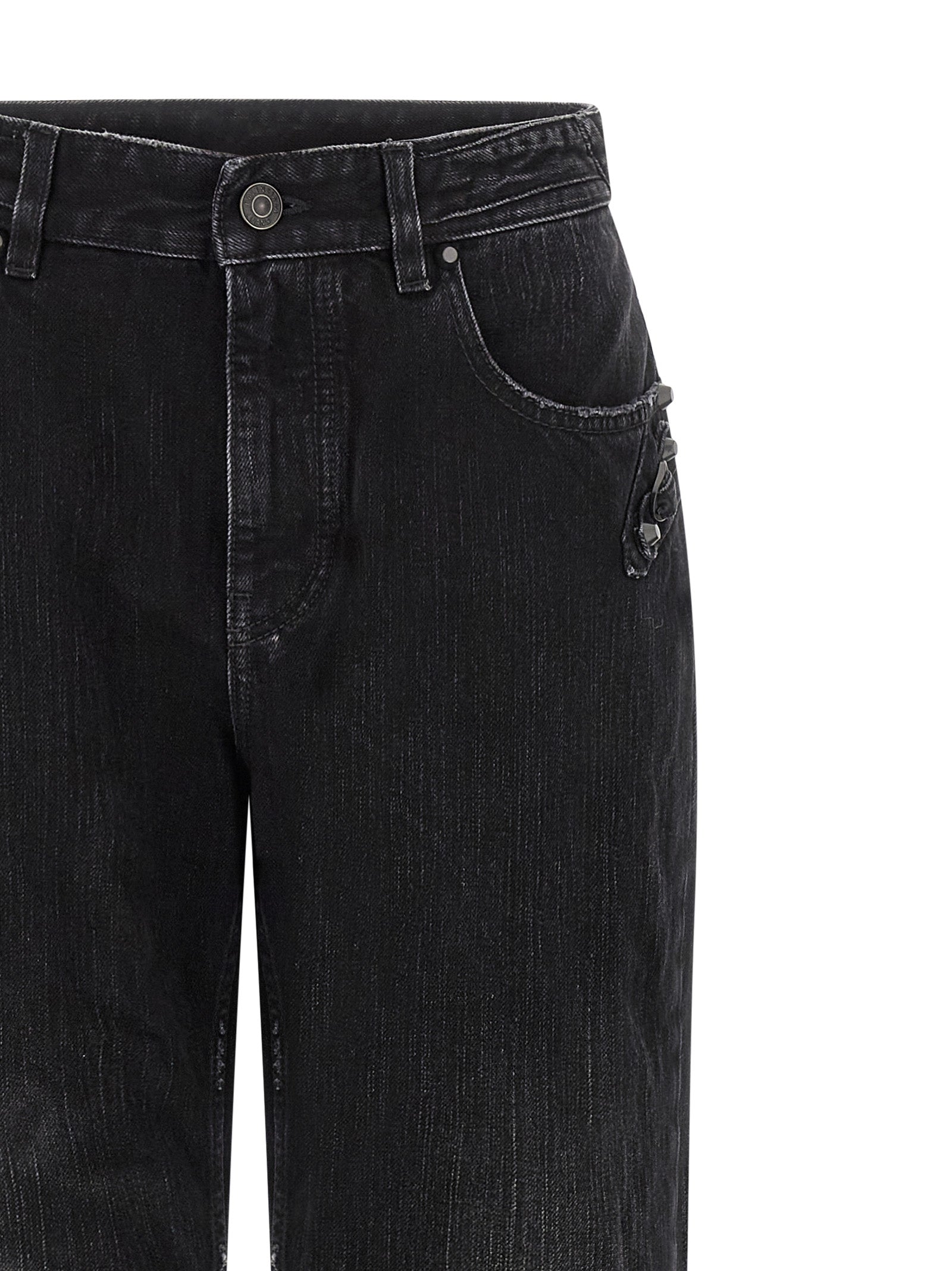 Balenciaga Black Cotton Straight-Leg Jeans - City Model