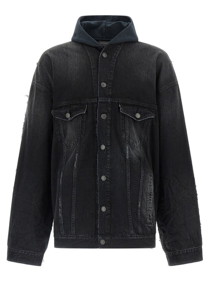 Balenciaga Black Hybrid Denim Jacket