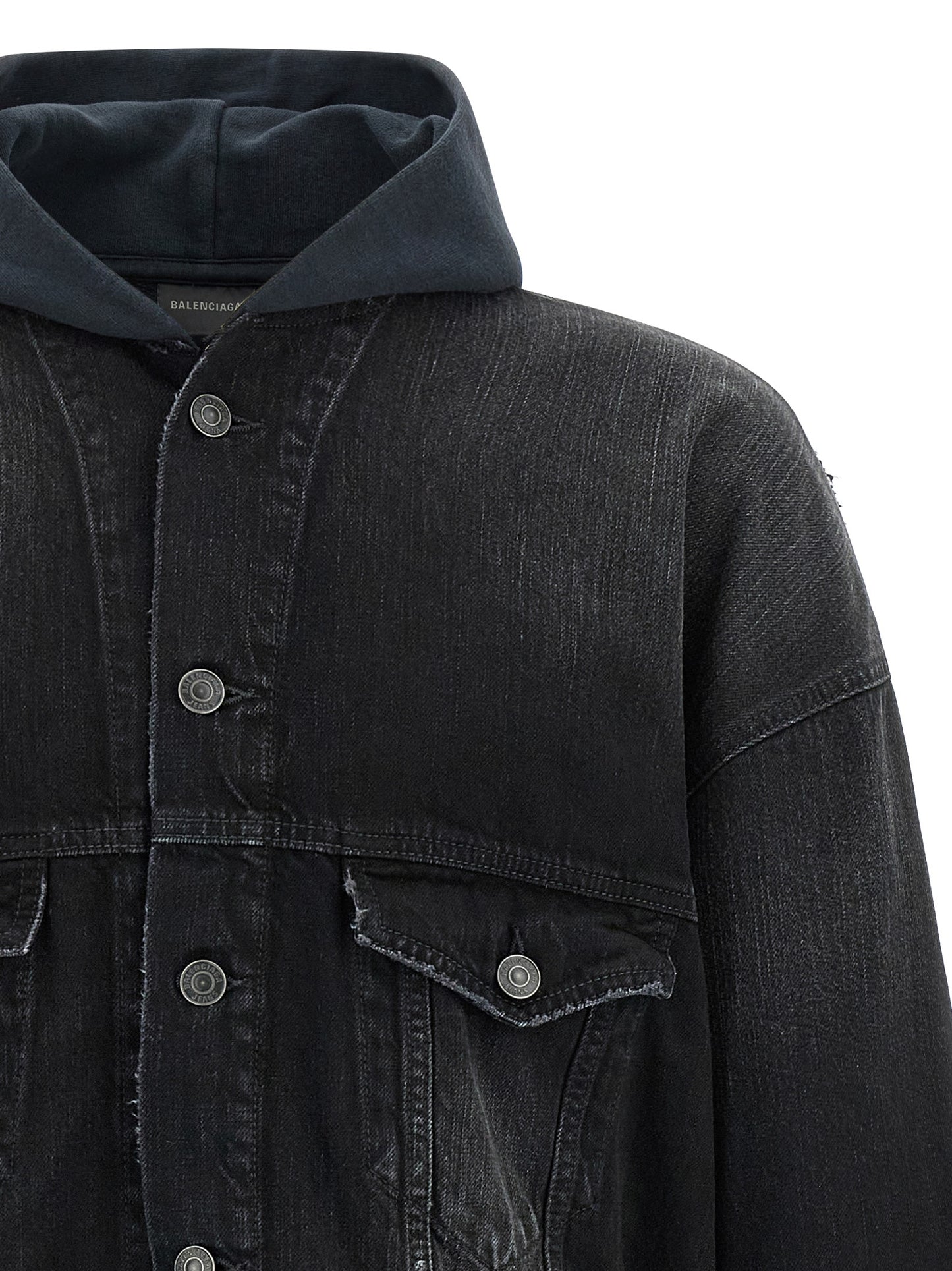 Balenciaga Black Hybrid Denim Jacket