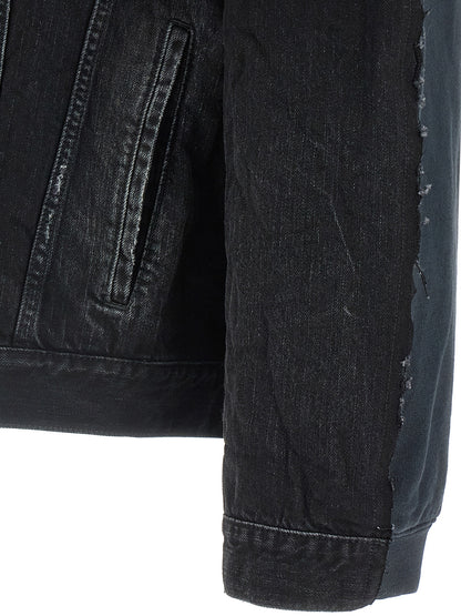 Balenciaga Black Hybrid Denim Jacket