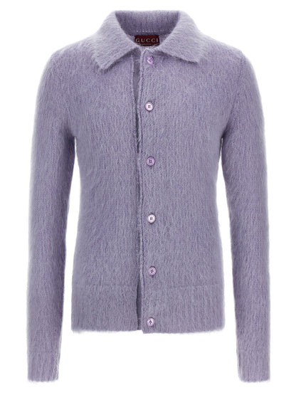 Gucci Purple Wool Cardigan - Polo Model