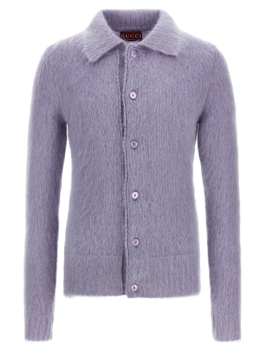 Gucci Purple Wool Cardigan - Polo Model