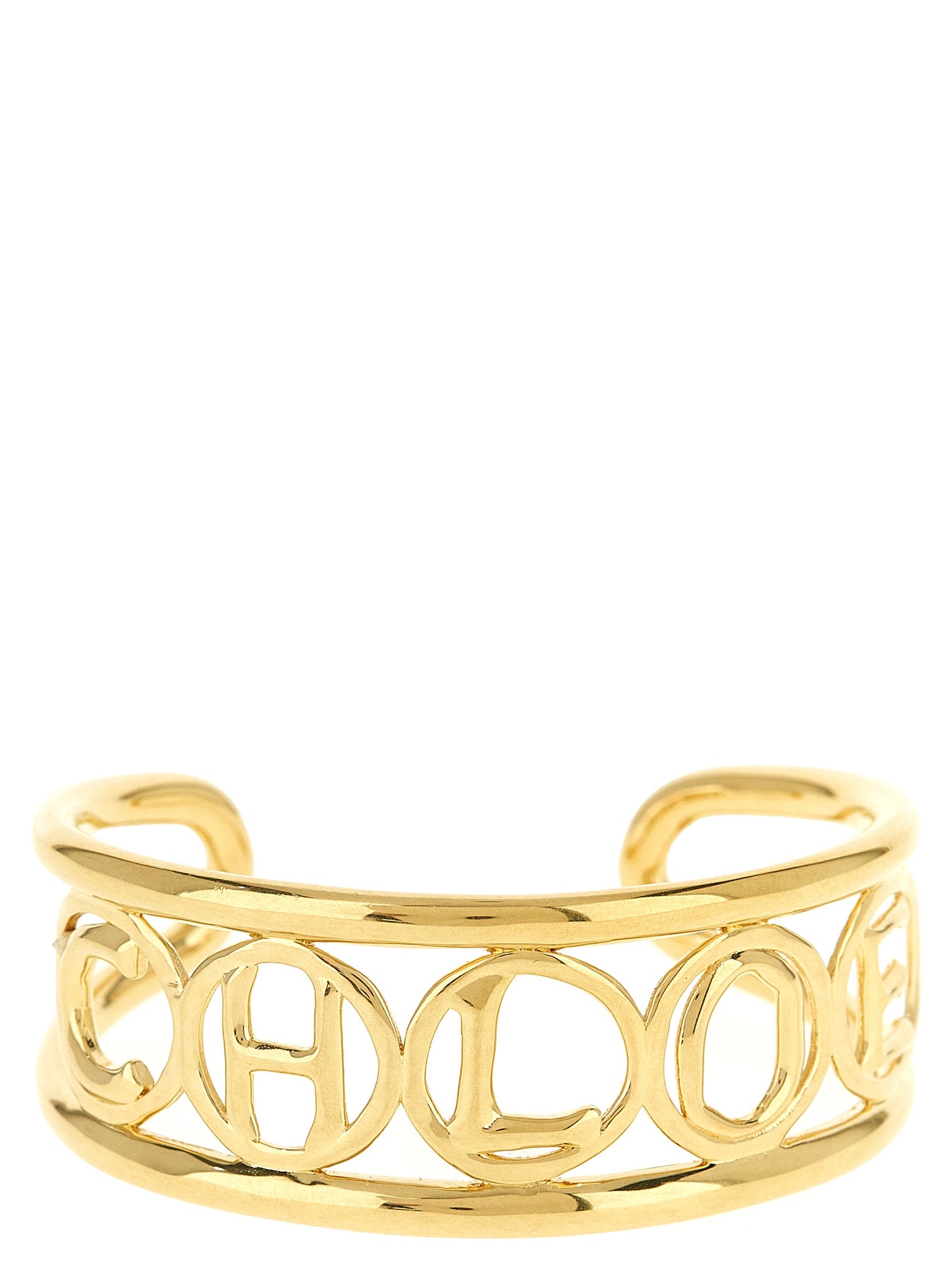 Chloé Script Vintage Gold Brass Bangle