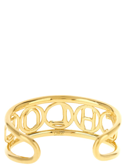 Chloé Script Vintage Gold Brass Bangle