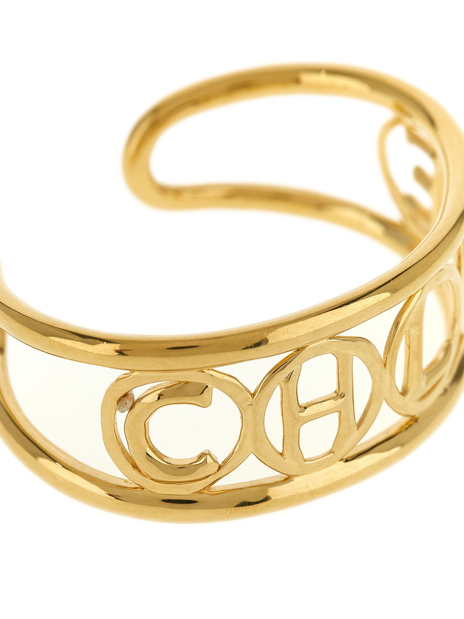 Chloé Script Vintage Gold Brass Bangle