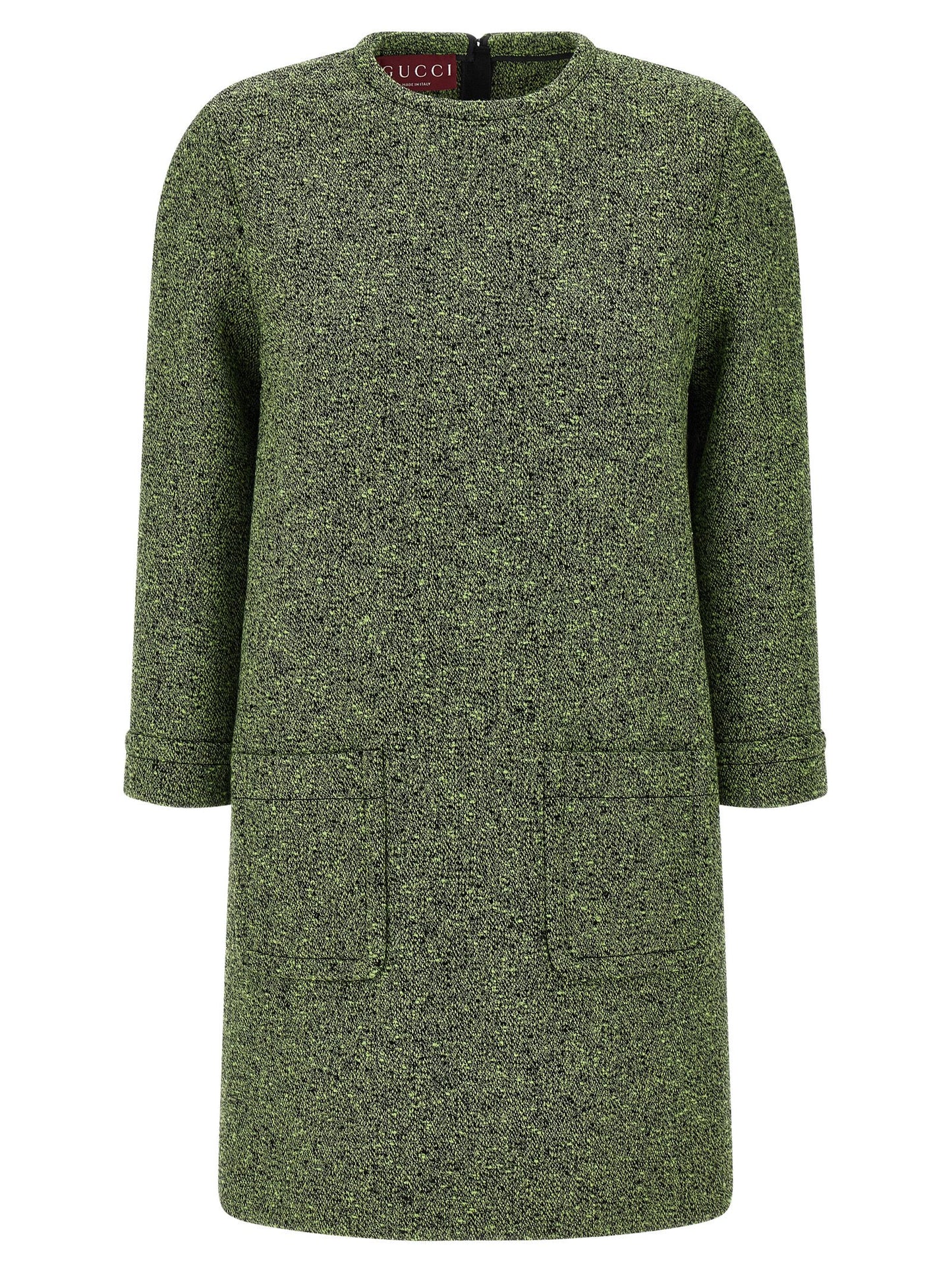 Gucci Bicolor Cotton Short Dress in Green