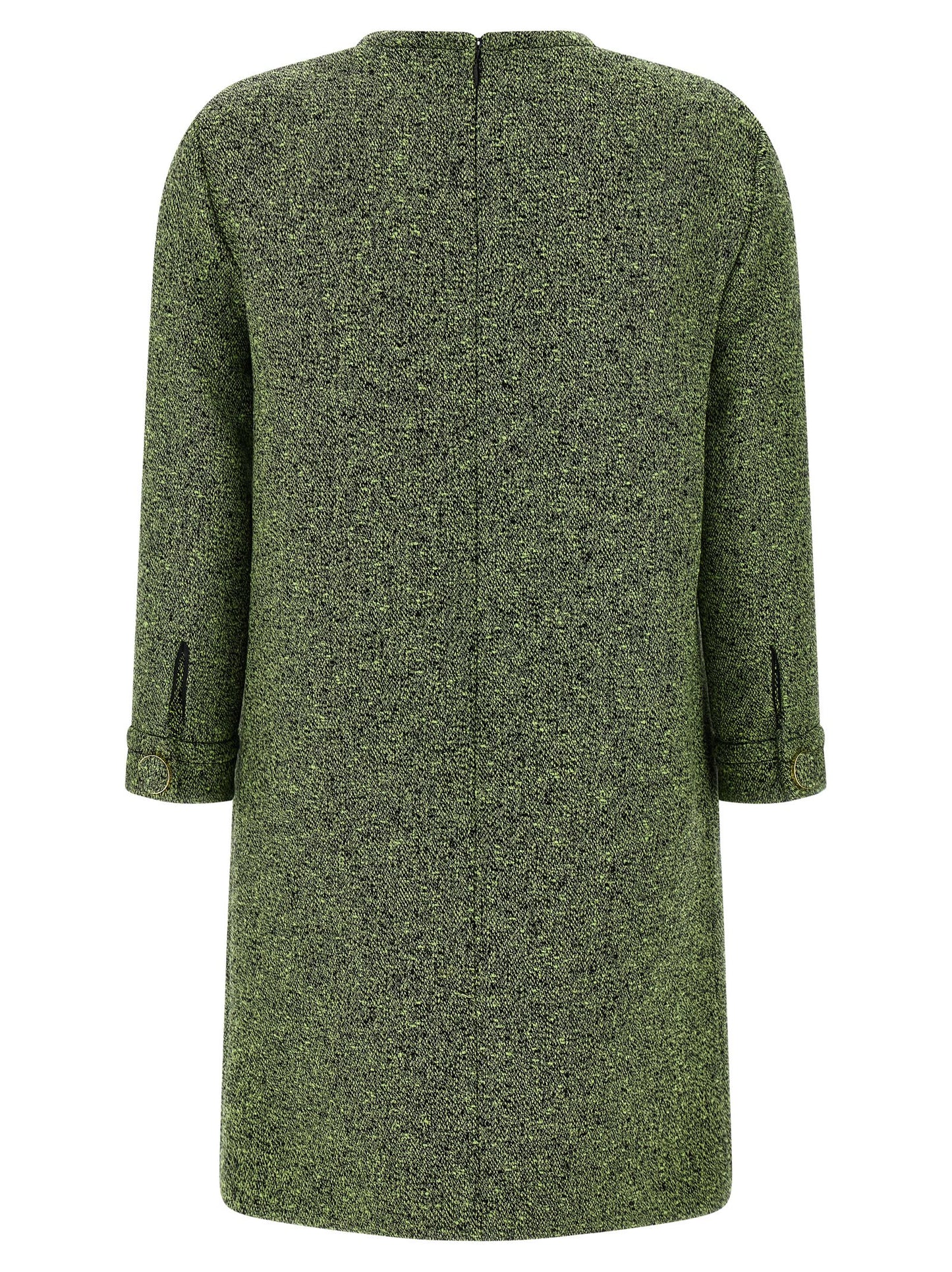 Gucci Bicolor Cotton Short Dress in Green