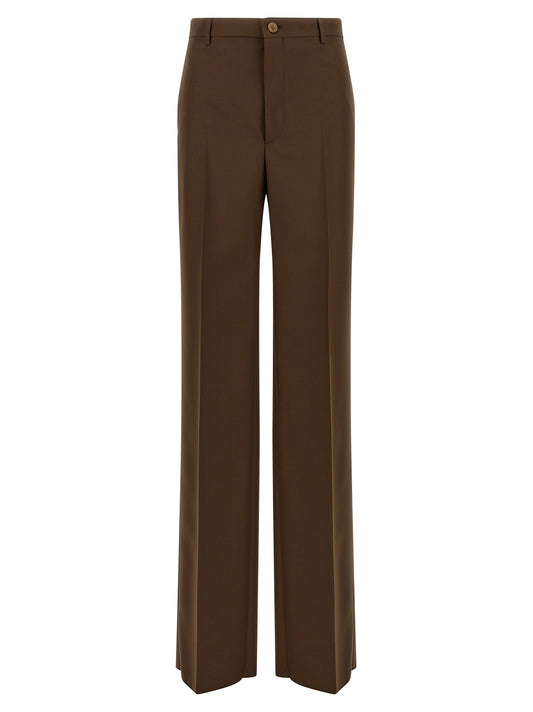 Gucci Brown Dress Pants with Wide Straight Leg Design