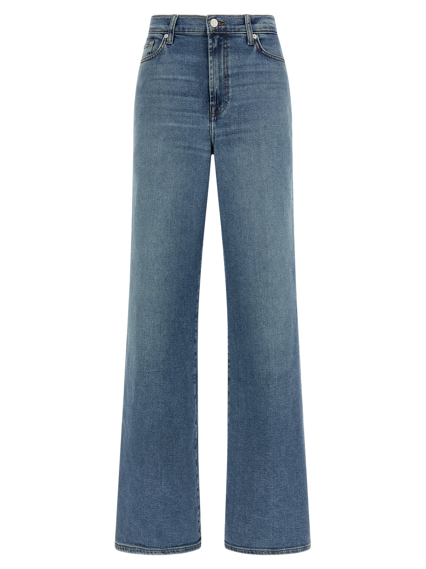 7 For All Mankind Blue Cotton Straight-Leg Modern Dojo Jeans