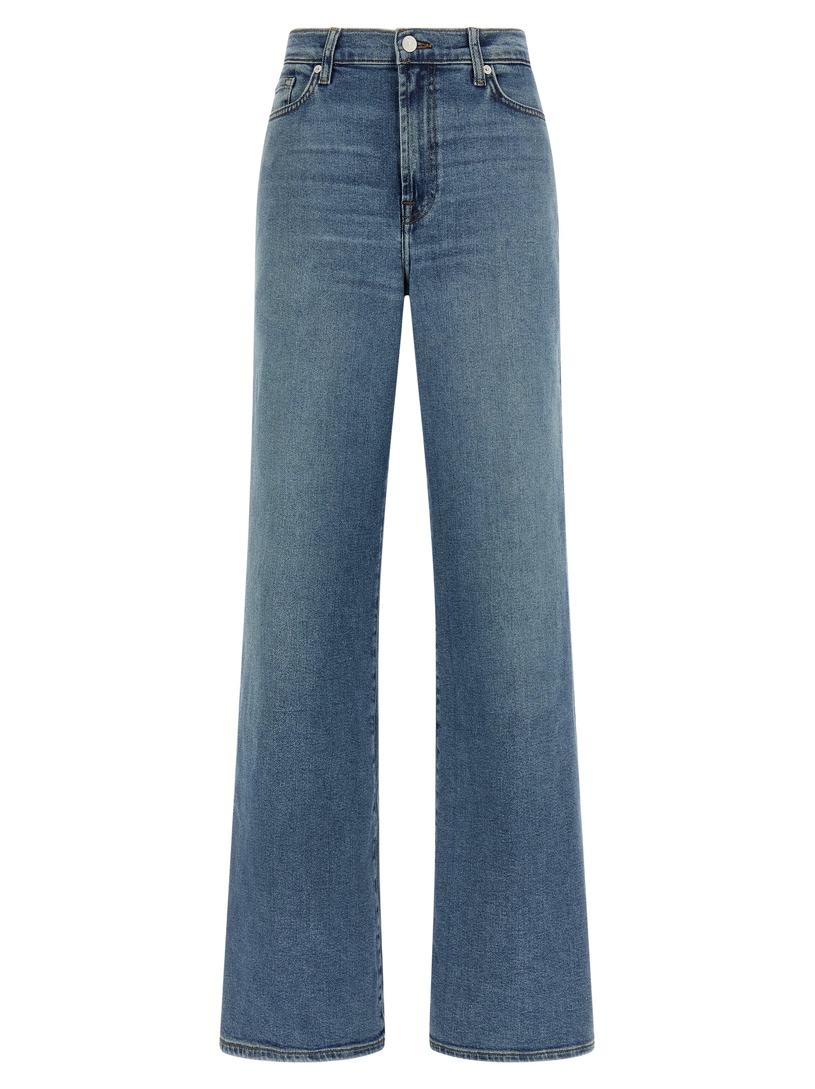 7 For All Mankind Blue Cotton Straight-Leg Modern Dojo Jeans
