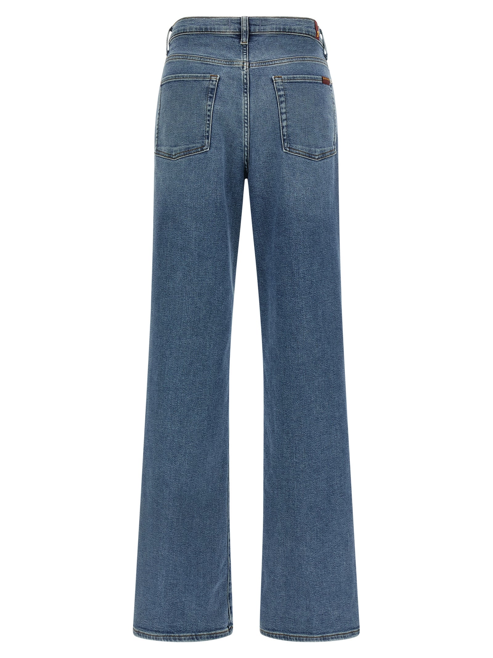 7 For All Mankind Blue Cotton Straight-Leg Modern Dojo Jeans