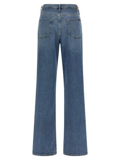 7 For All Mankind Blue Cotton Straight-Leg Modern Dojo Jeans