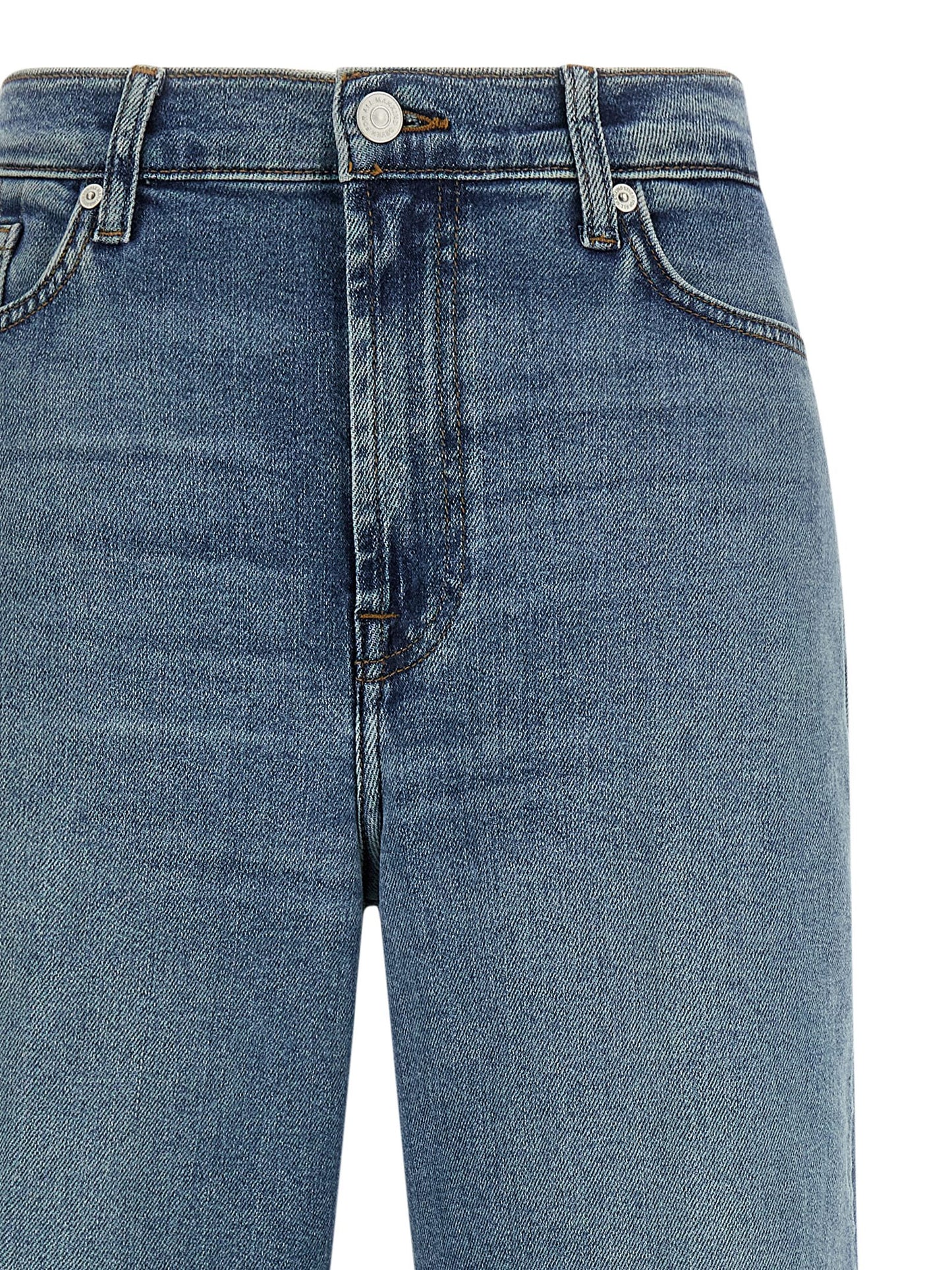 7 For All Mankind Blue Cotton Straight-Leg Modern Dojo Jeans