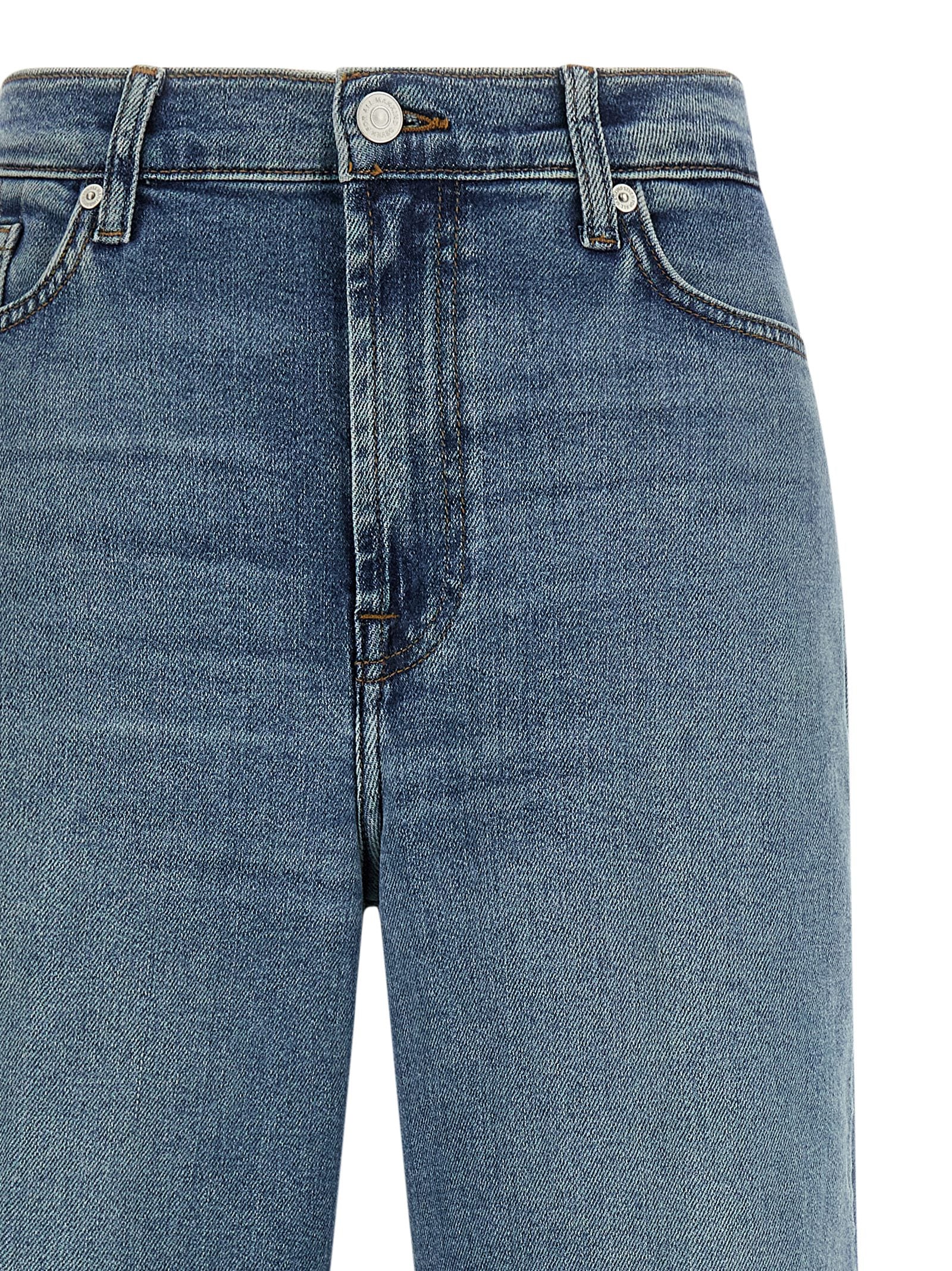 7 For All Mankind Blue Cotton Straight-Leg Modern Dojo Jeans