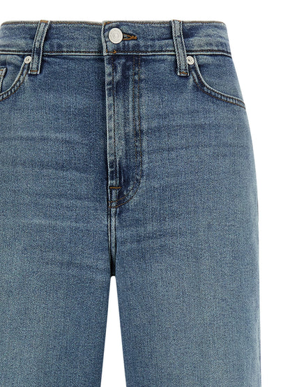 7 For All Mankind Blue Cotton Straight-Leg Modern Dojo Jeans