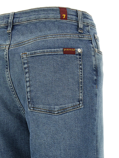 7 For All Mankind Blue Cotton Straight-Leg Modern Dojo Jeans