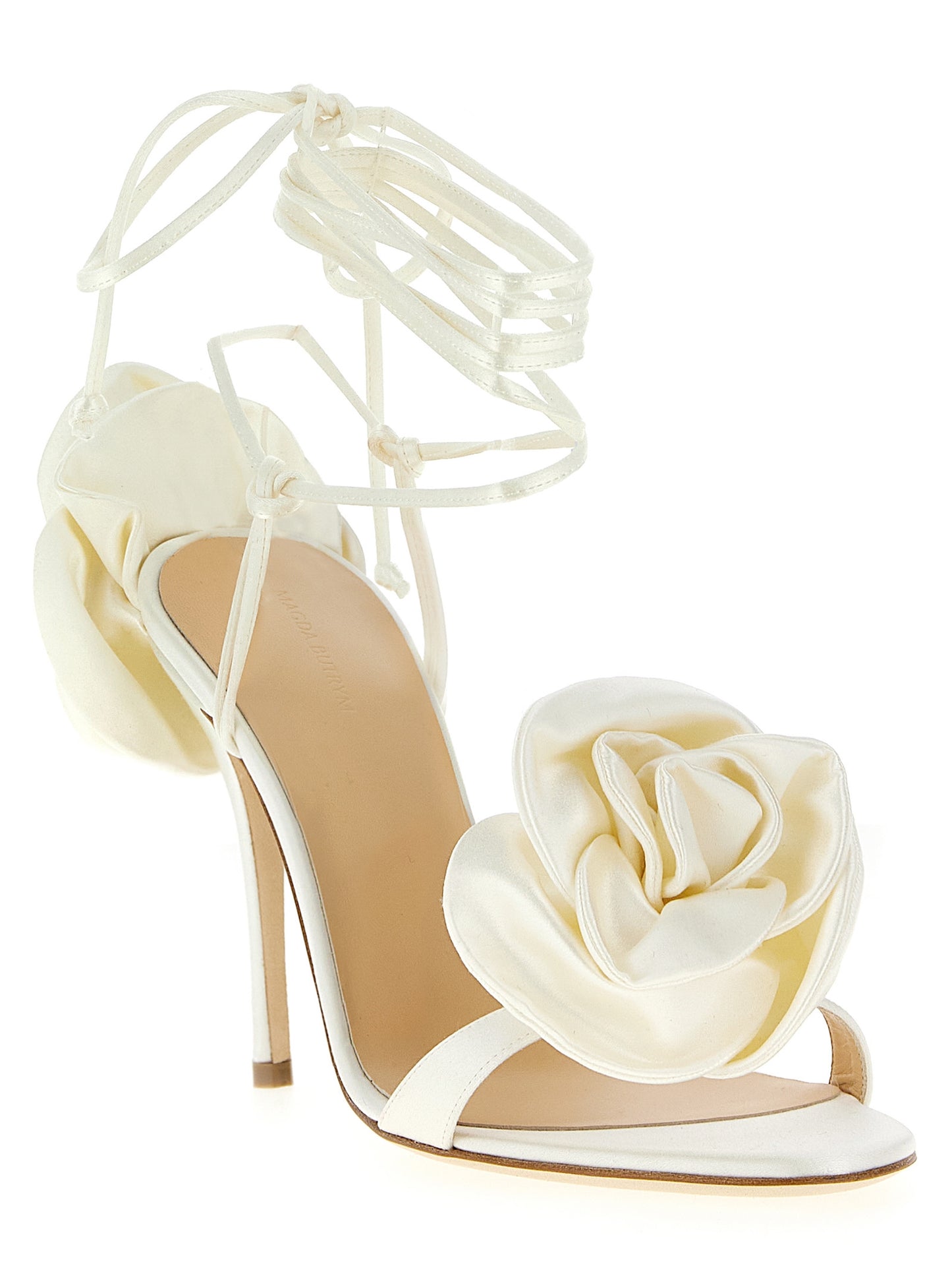 Magda Butrym White Stiletto Heel RE23 Flower Sandals