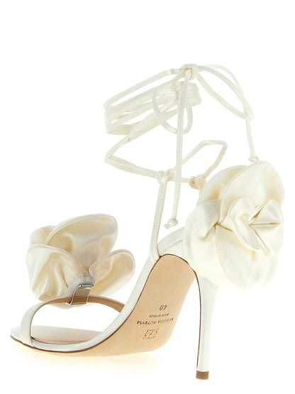 Magda Butrym White Stiletto Heel RE23 Flower Sandals