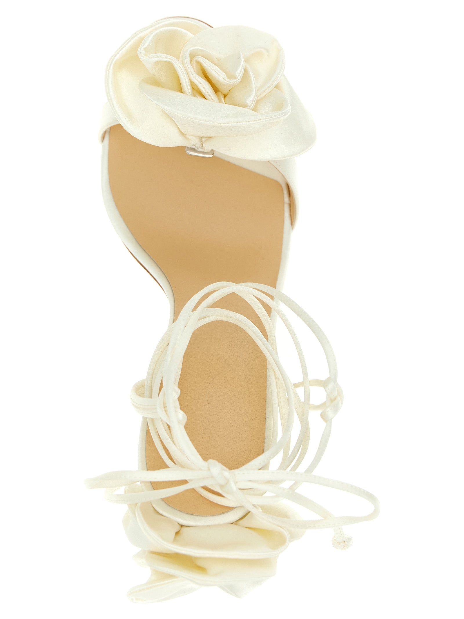 Magda Butrym White Stiletto Heel RE23 Flower Sandals