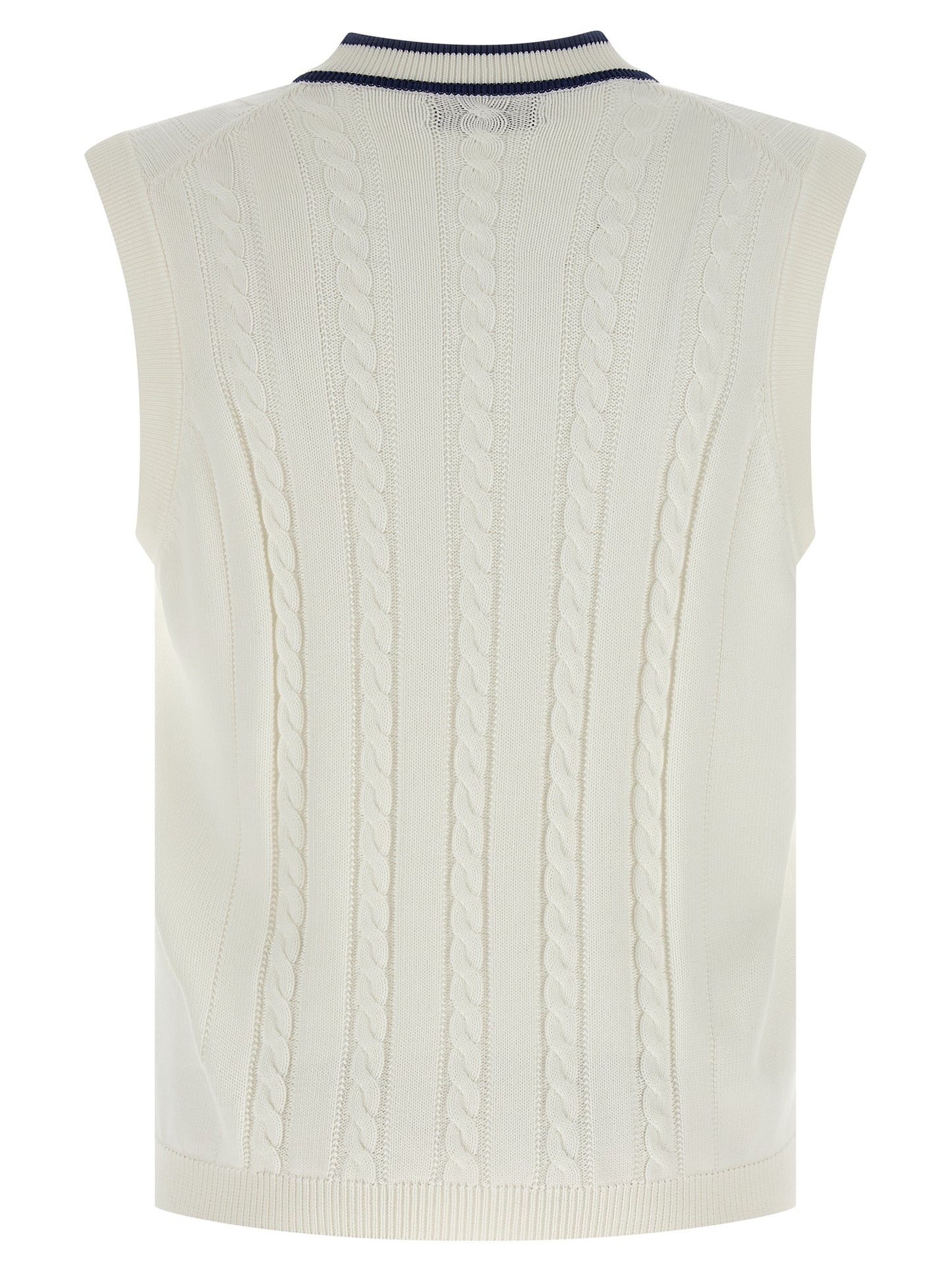 Brunello Cucinelli White Cotton Sleeveless Sweater