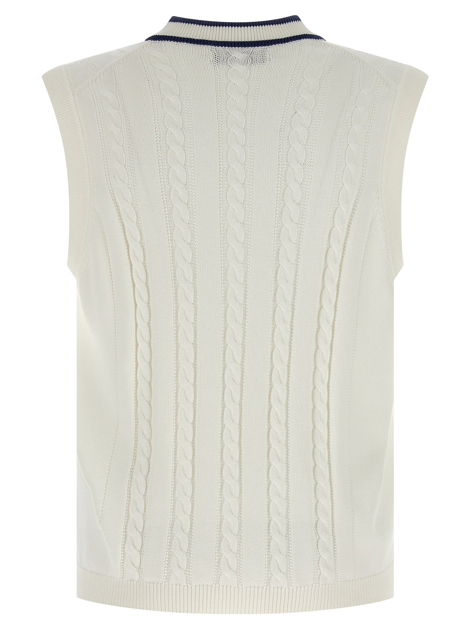 Brunello Cucinelli White Cotton Sleeveless Sweater