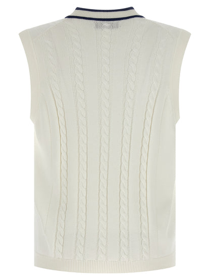 Brunello Cucinelli White Cotton Sleeveless Sweater