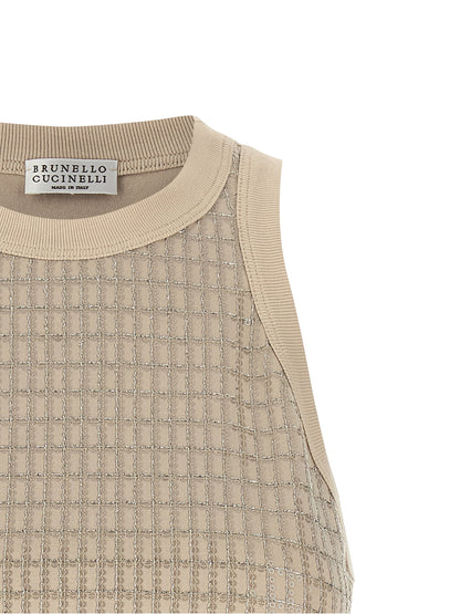 Brunello Cucinelli Beige Cotton Tank Top