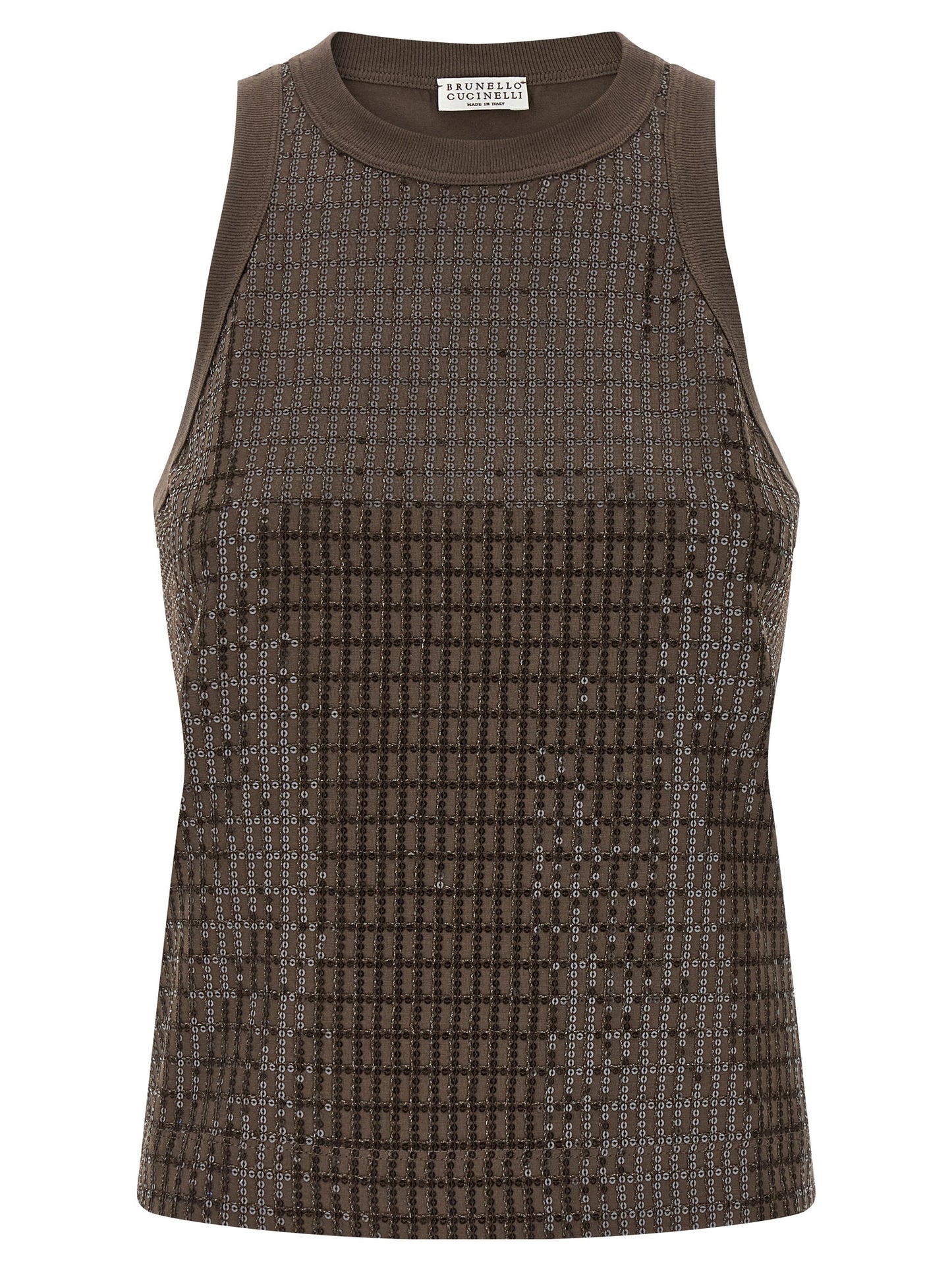 Brunello Cucinelli Brown Cotton Tank Top