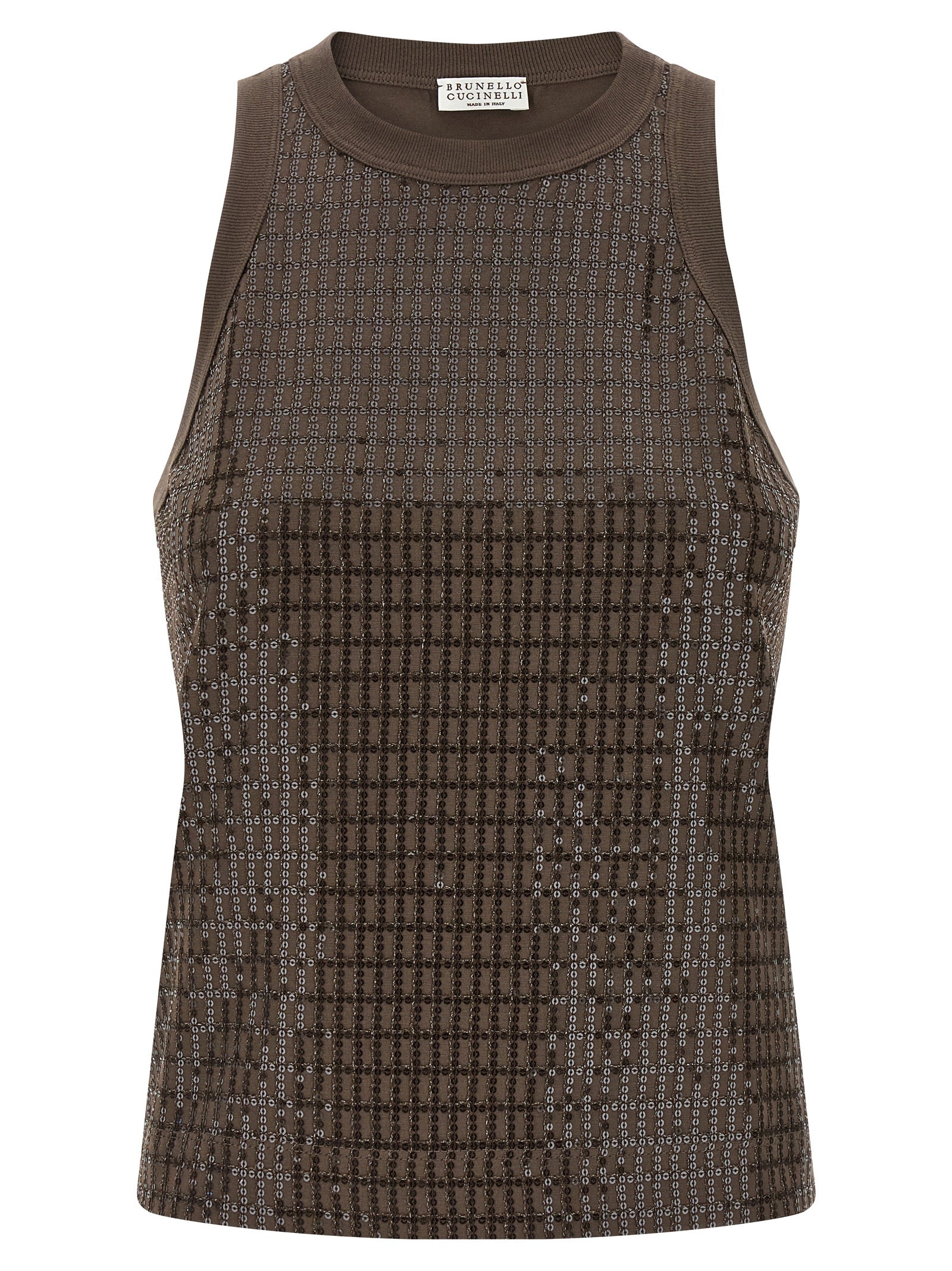 Brunello Cucinelli Brown Cotton Tank Top