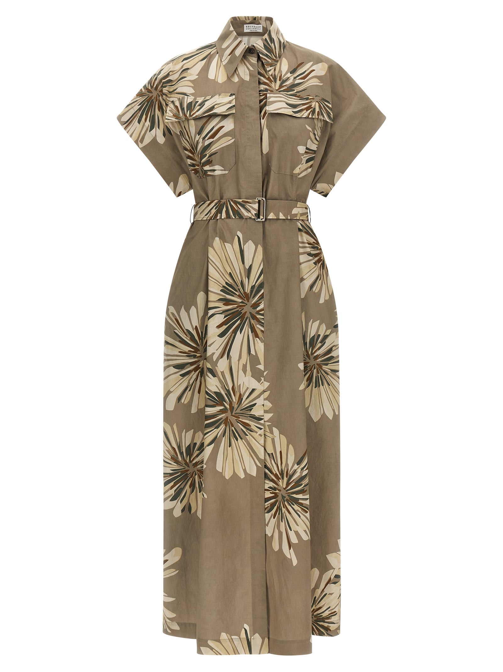 Brunello Cucinelli Bicolor Cotton Long Dress - Green, S