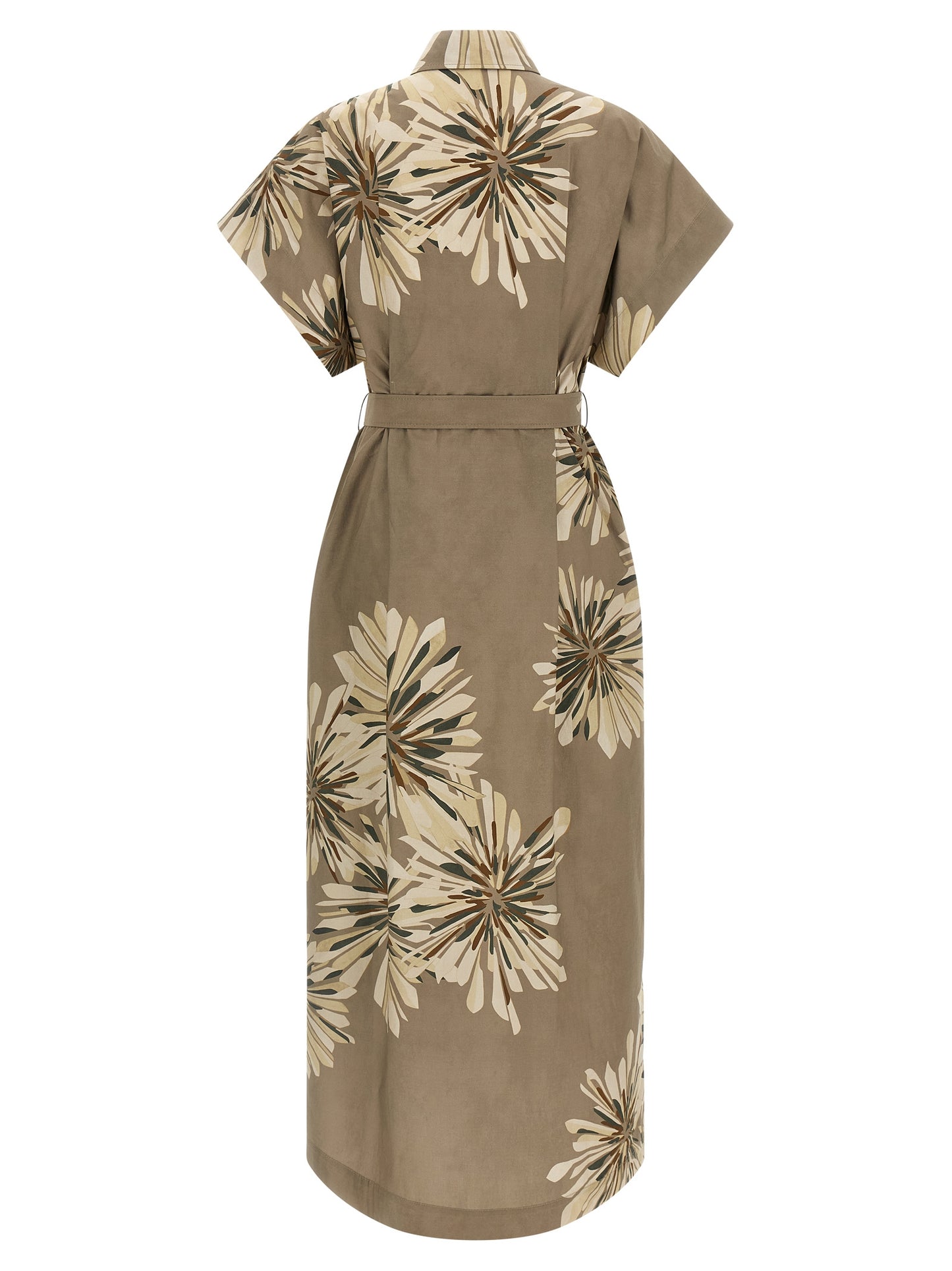 Brunello Cucinelli Bicolor Cotton Long Dress - Green, S
