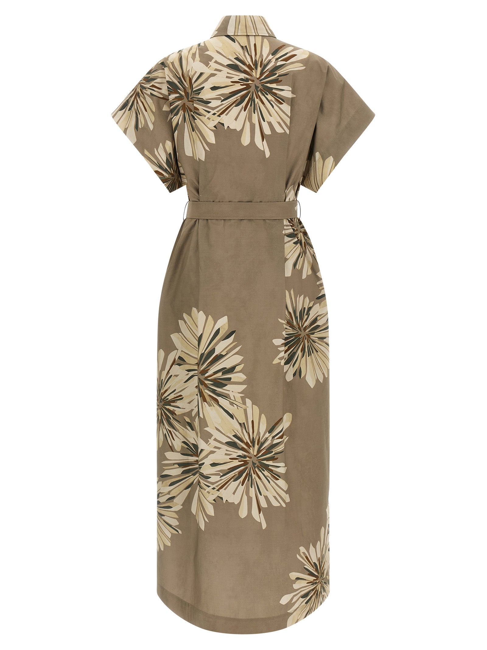 Brunello Cucinelli Bicolor Cotton Long Dress - Green, S