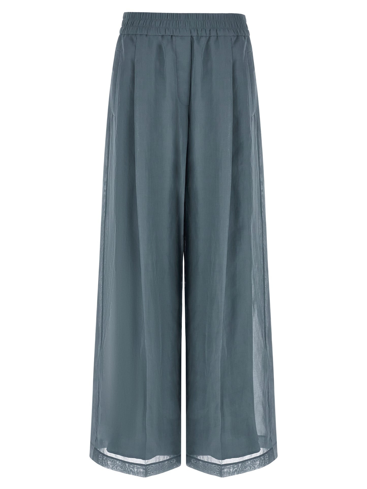 Brunello Cucinelli Blue Cotton Casual Pants