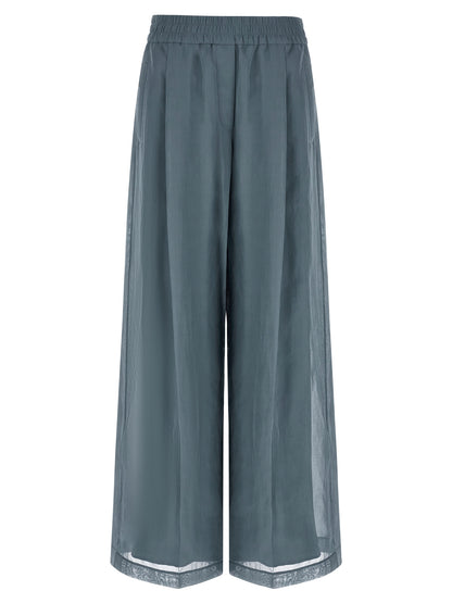 Brunello Cucinelli Blue Cotton Casual Pants