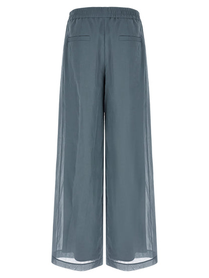 Brunello Cucinelli Blue Cotton Casual Pants